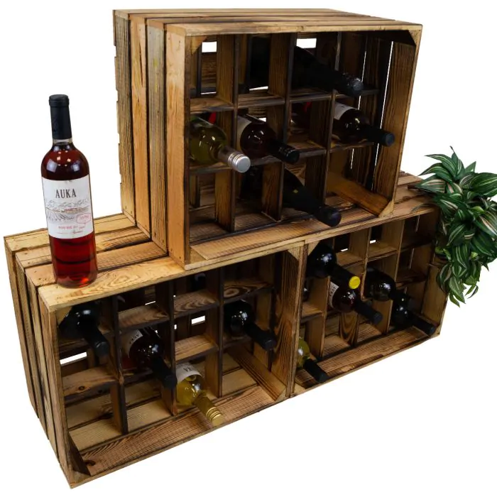Wooden crate wine rack sale